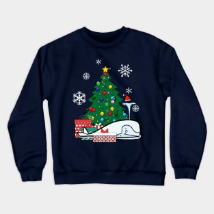 Moby Dick Around The Christmas Tree Crewneck Sweatshirt